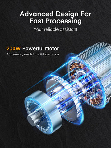 FOHERE 200W motor powers quick, consistent cuts through a range of foods.