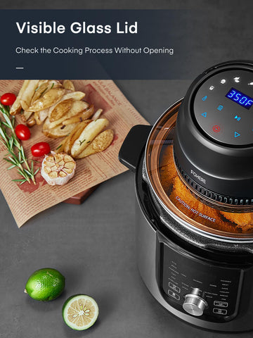 FOHERE air fryer lid hot air circulation delivers crisp results.