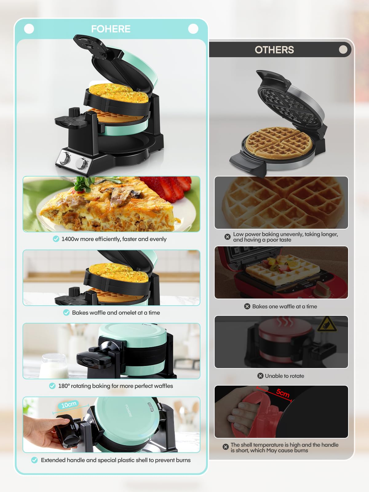 FOHERE drip tray simplifies cleanup after cooking.