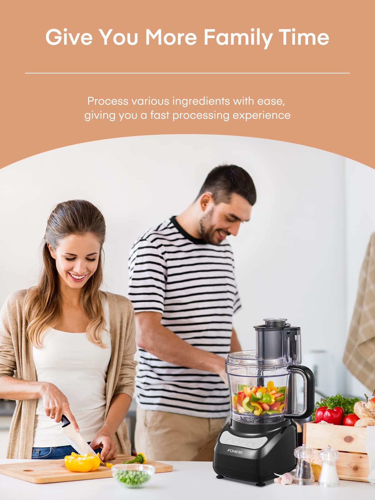 FOHERE dishwasher-safe parts simplify cleanup after cooking.