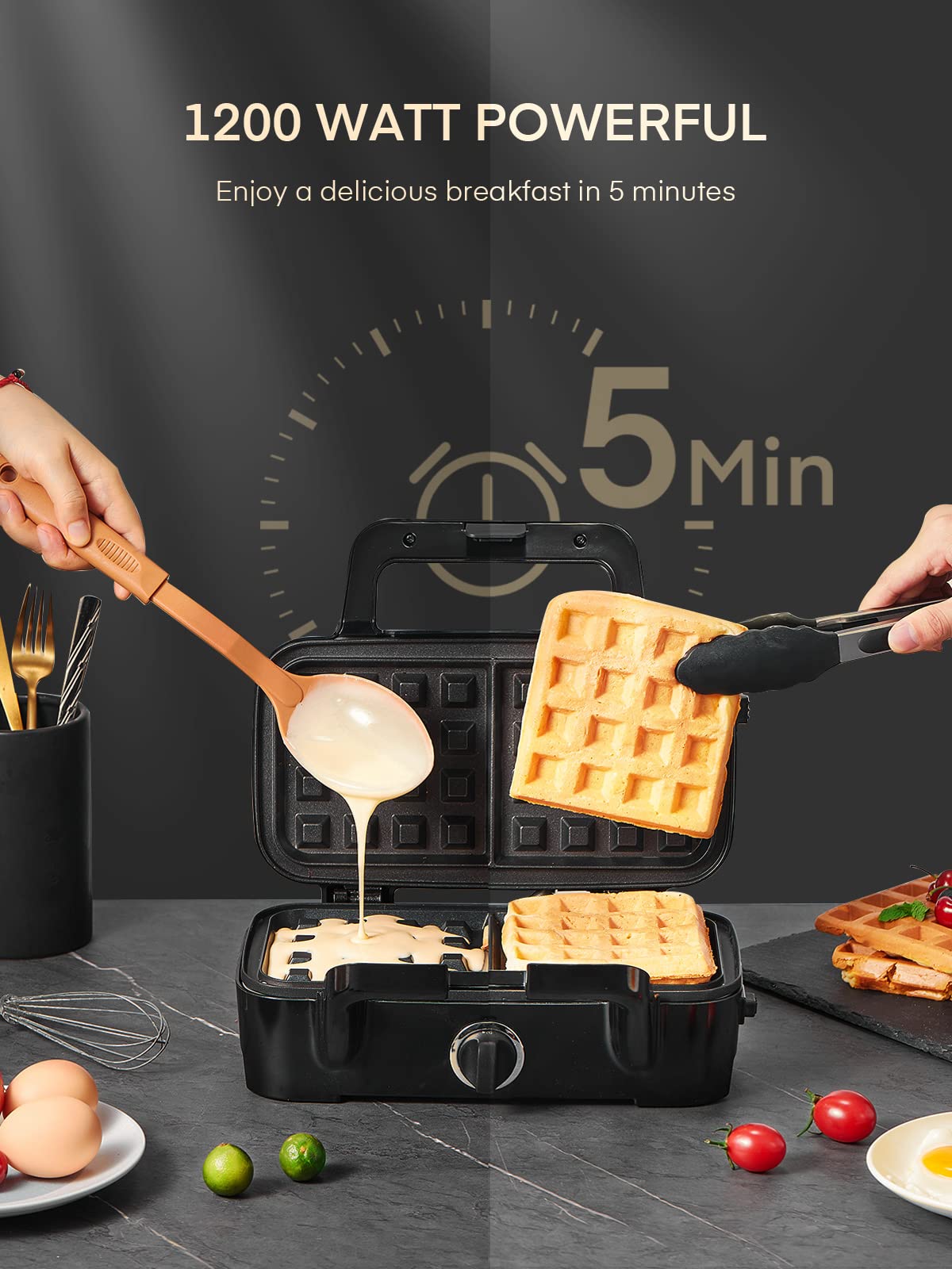 FOHERE non-stick coating ensures easy release and simple cleaning.