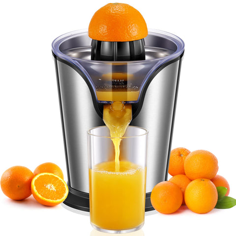 FOHERE orange juicer in brushed stainless steel offers durable performance for daily juicing.