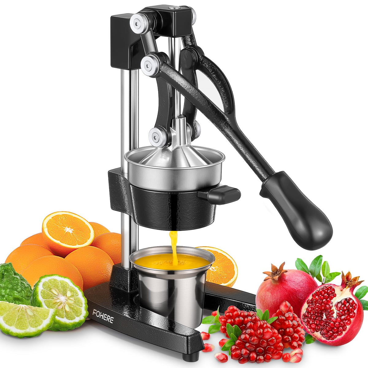 FOHERE orange juicer squeezer front view for quick, fresh juice at home