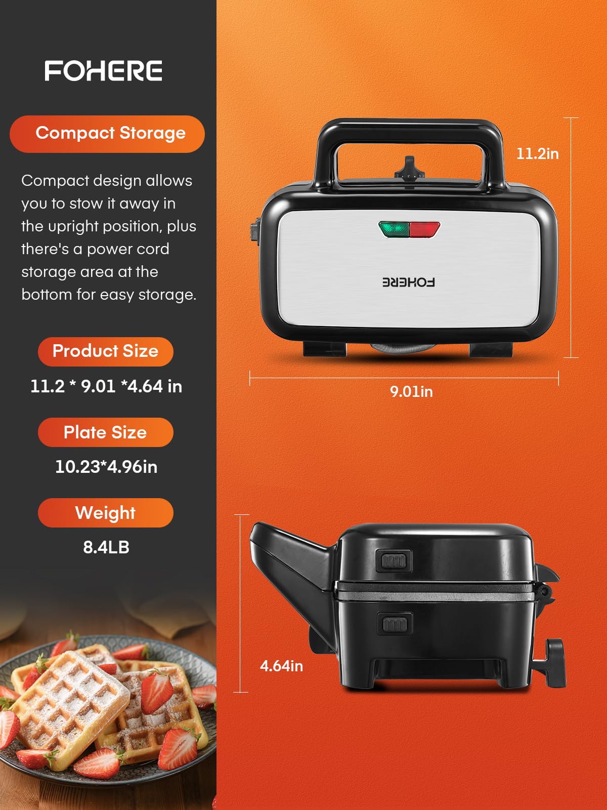FOHERE panini-press large-capacity plates for versatile meals.
