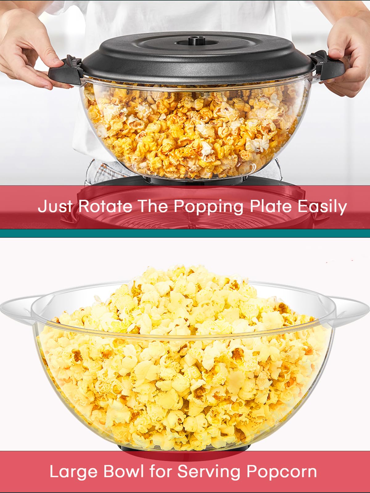FOHERE 6qt removable nonstick coating eases cleanup after snacking