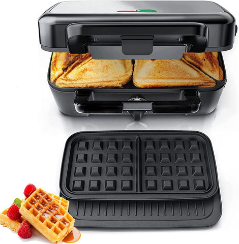 FOHERE sandwich maker with removable plates for easy cleanup and versatility.