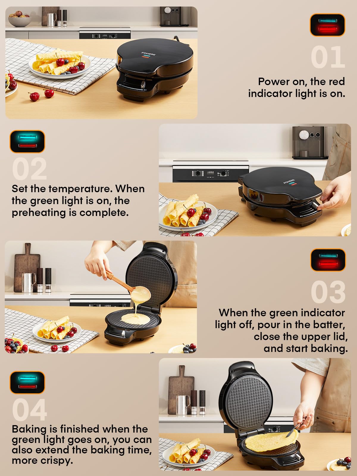 FOHERE ice cream bowl attachment shows versatile output beyond cones.