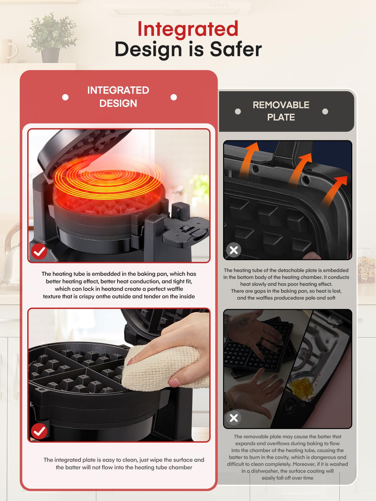 FOHERE removable drip tray simplifies cleanup after baking