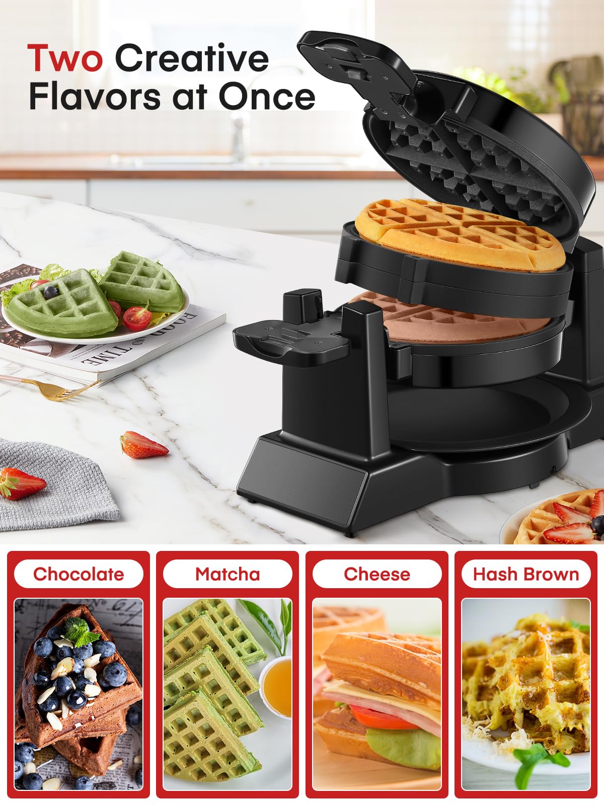 FOHERE rotating cooking system distributes batter evenly