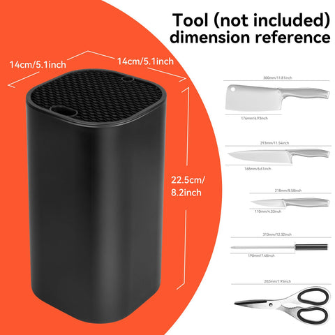 Fohil black modern knife block fitting a contemporary kitchen