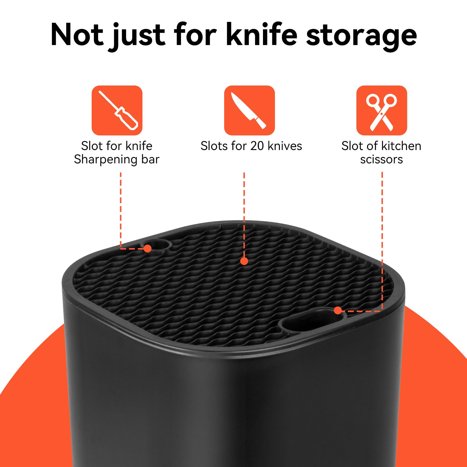 Fohil knife block with removable top for easy cleaning