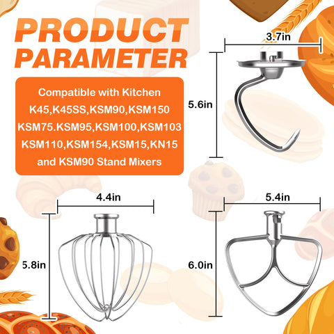FOKIEE K45B flat beater blends batter to velvety smoothness