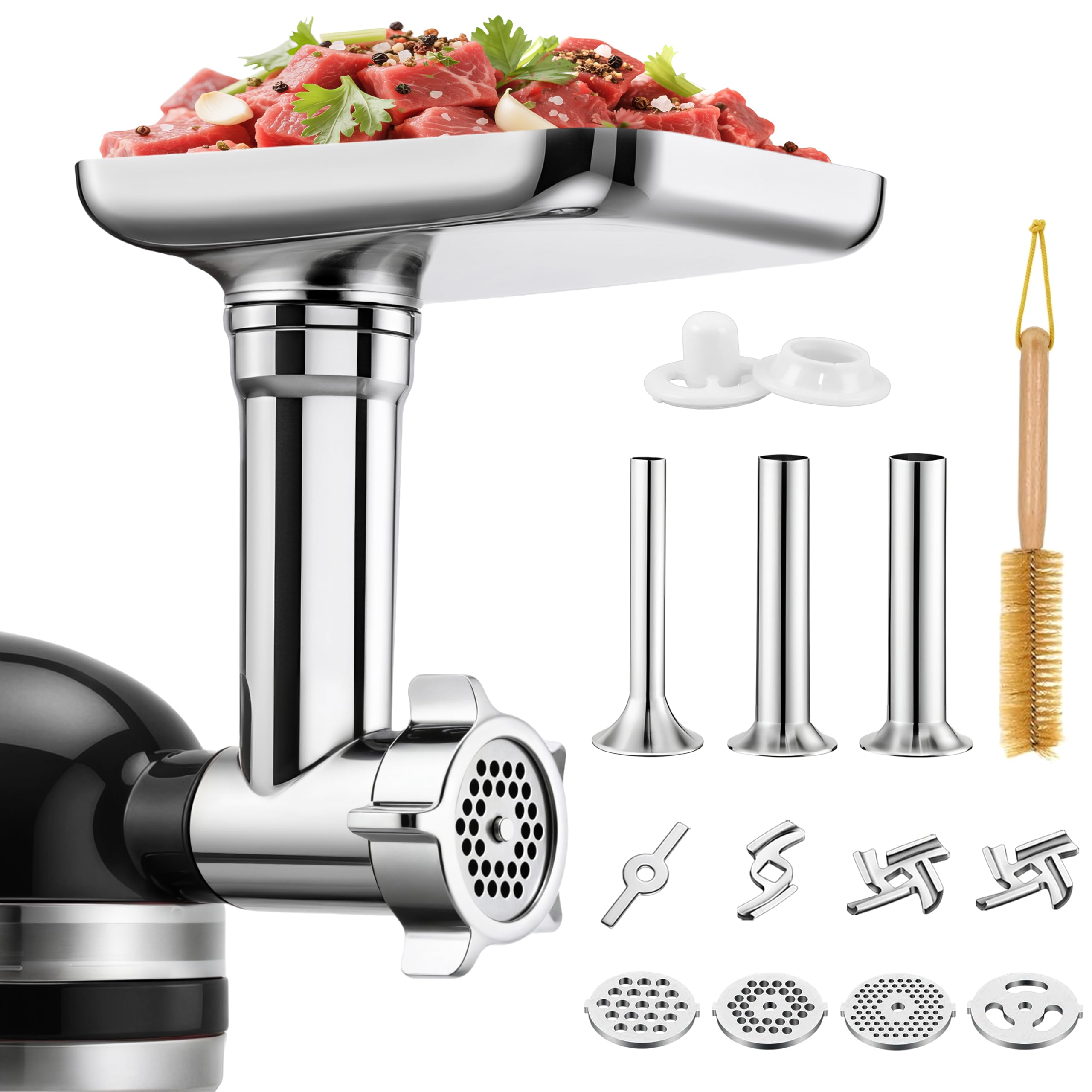 FOKIEE metal meat grinder attachments for KitchenAid fit smoothly for reliable grinding