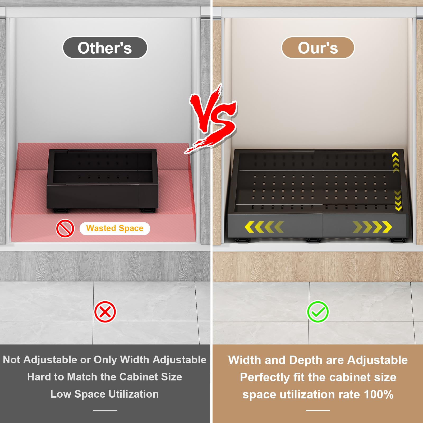 Fokyfok adhesive no-drill installation saves time while securing shelves inside cabinets.