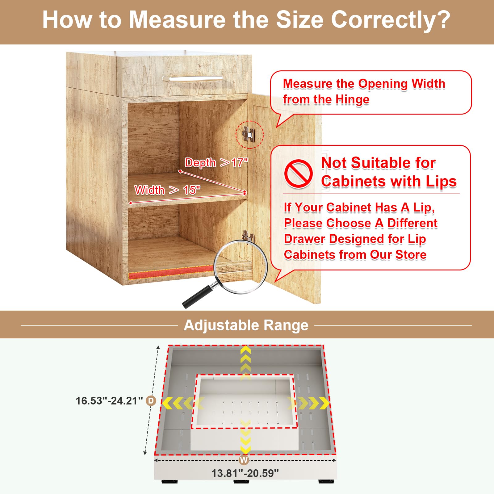 Fokyfok expandable drawer with three rails for heavy loads