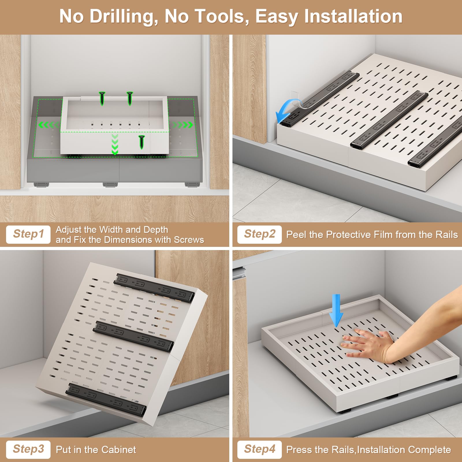 Fokyfok versatile organizer for kitchen, pantry, and wardrobe storage.