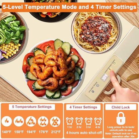 Fokzucyo warming mat highlights 5 temperature levels for flexible temps
