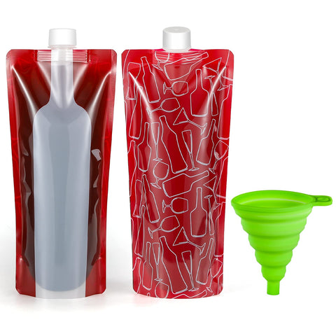 Foldable Wine Bag 750ml capacity fits a full bottle on trips