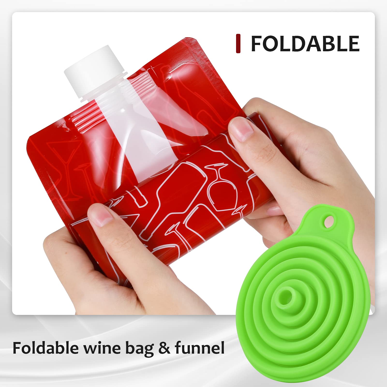 Foldable Wine Bag with carabiner for portable attachment