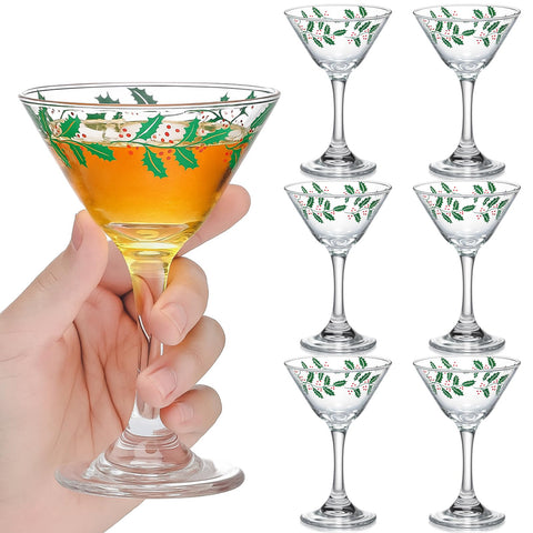 FoldTier Christmas martini glasses set of six for festive cocktails.