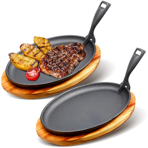FoldTier fajita sizzling plate with pre-seasoned surface for quick use