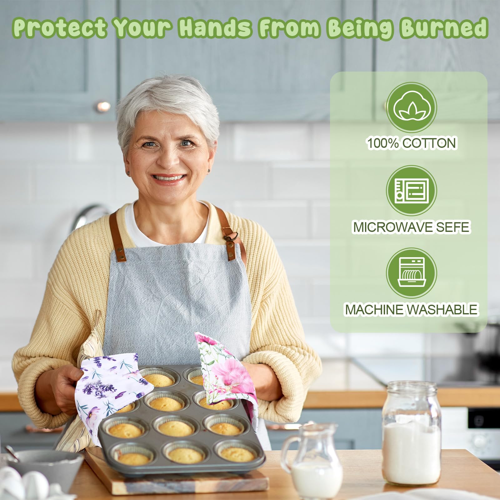 FoldTier floral pink bowl cozy protects hands and adds cheerful charm.