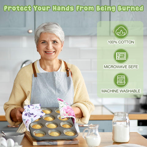 FoldTier floral pink bowl cozy protects hands and adds cheerful charm.