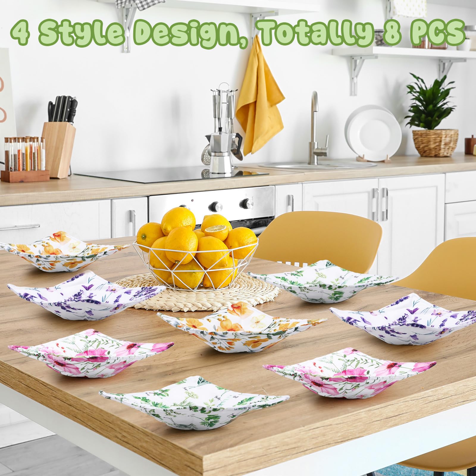 FoldTier floral pink bowl cozy enhances grip and prevents slips for hot bowls.