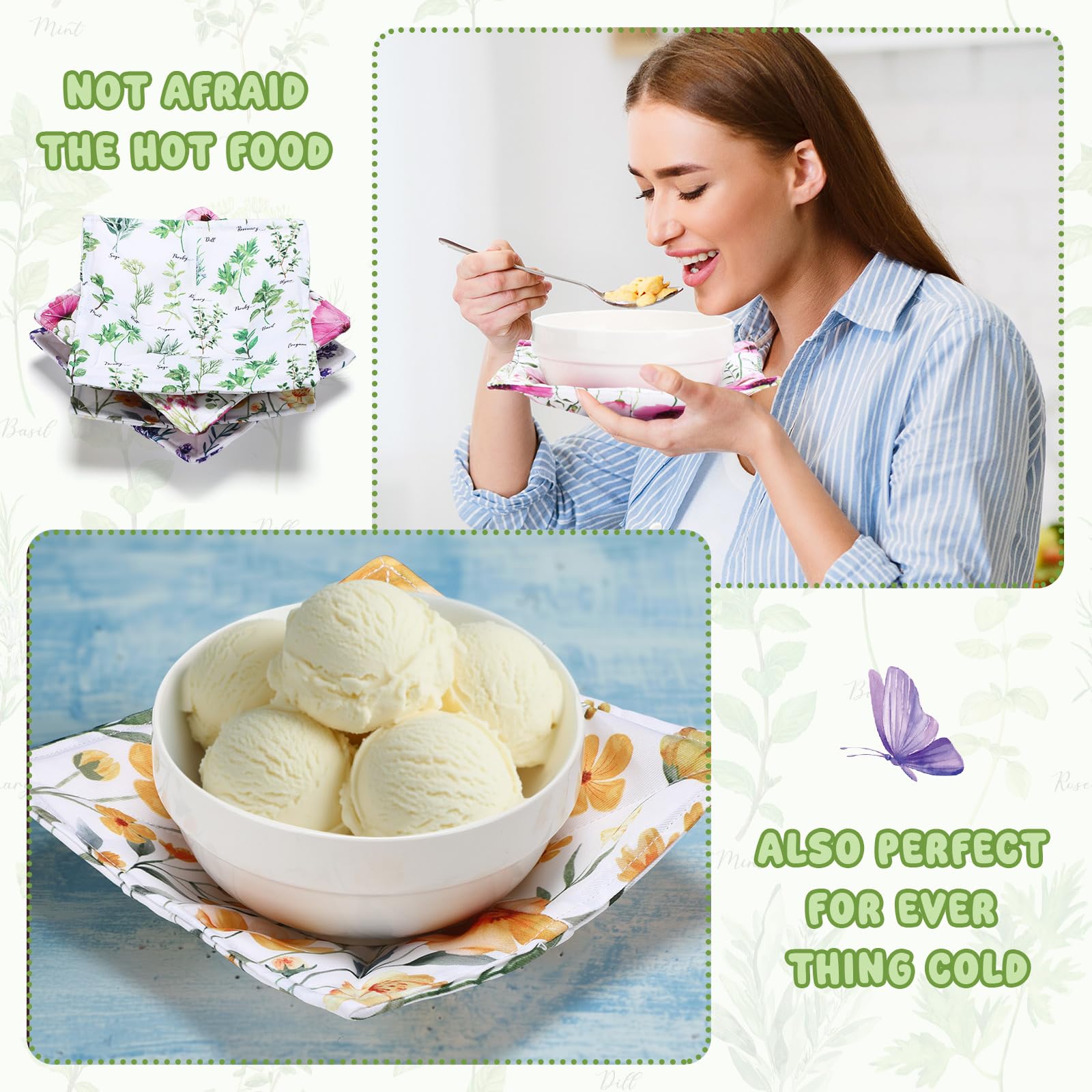 FoldTier floral yellow bowl cozy brings sunny mood and safe handling.