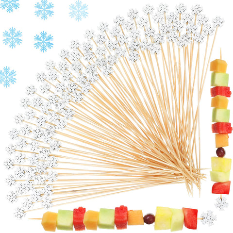FoldTier Snowflake skewers elevate cocktails and fruit platters.
