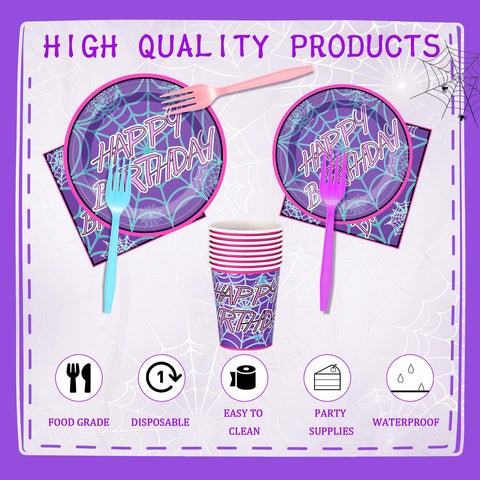 FoldTier spider dinner plates-9in offer sturdy dining for up to 24 guests.