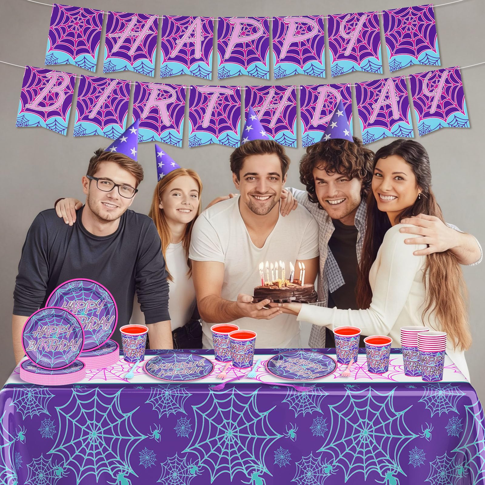 FoldTier spider napkins-6-5in complement plates with coordinated color and texture.