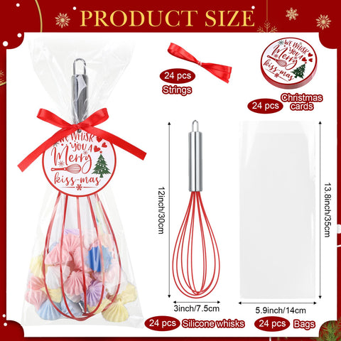 FoldTier 12-inch silicone whisks shown in bright colors for versatile kitchen use.
