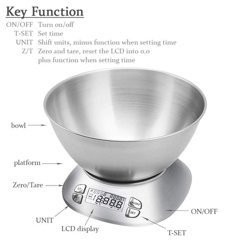 Stainless steel surface from Folind keeps counters clean while weighing ingredients precisely.