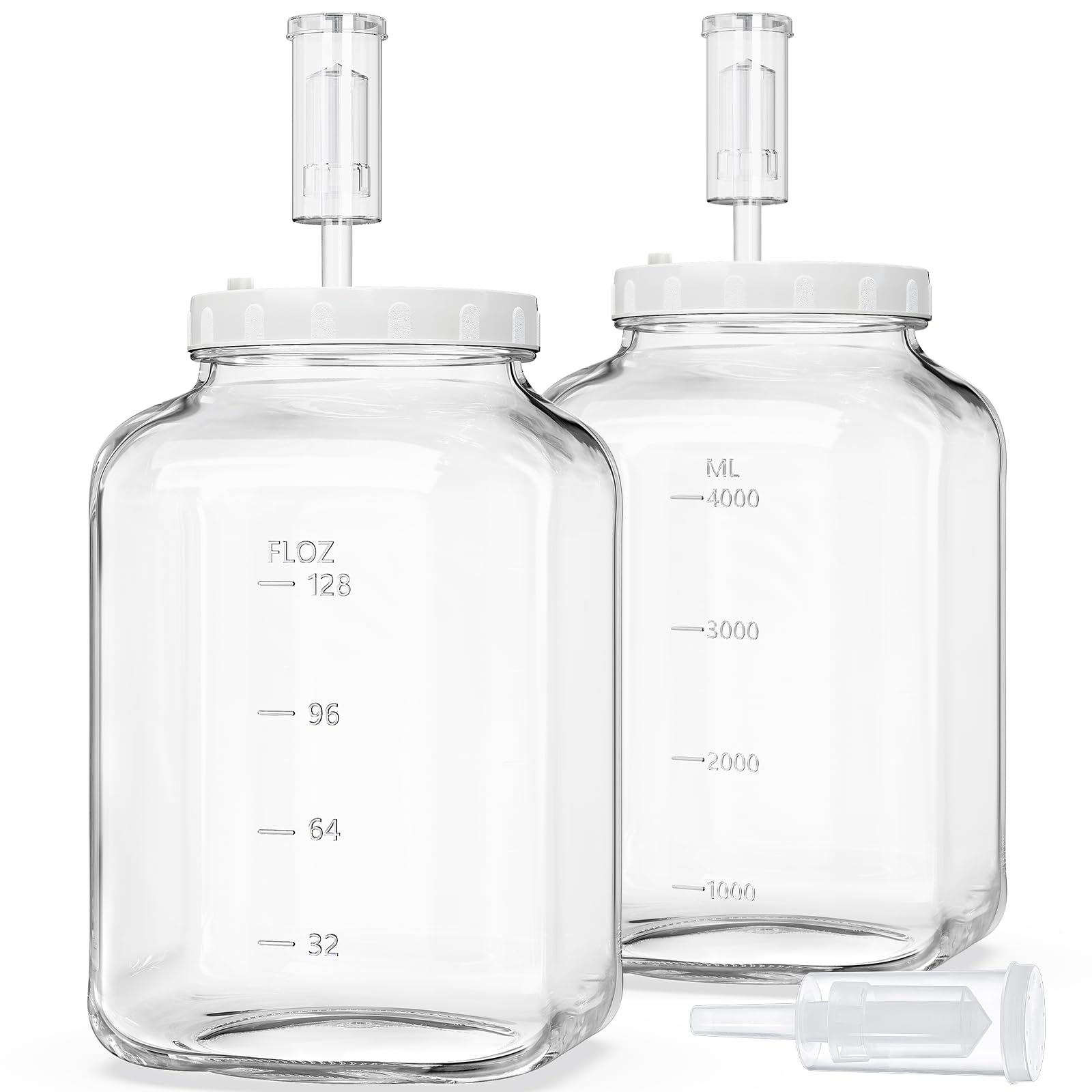 Folinstall 1.5 gallon fermentation jar with airlocks for easy, clean fermentation.