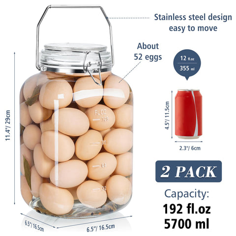 Folinstall 192 oz jar suitable for flour, sugar, and rice storage.