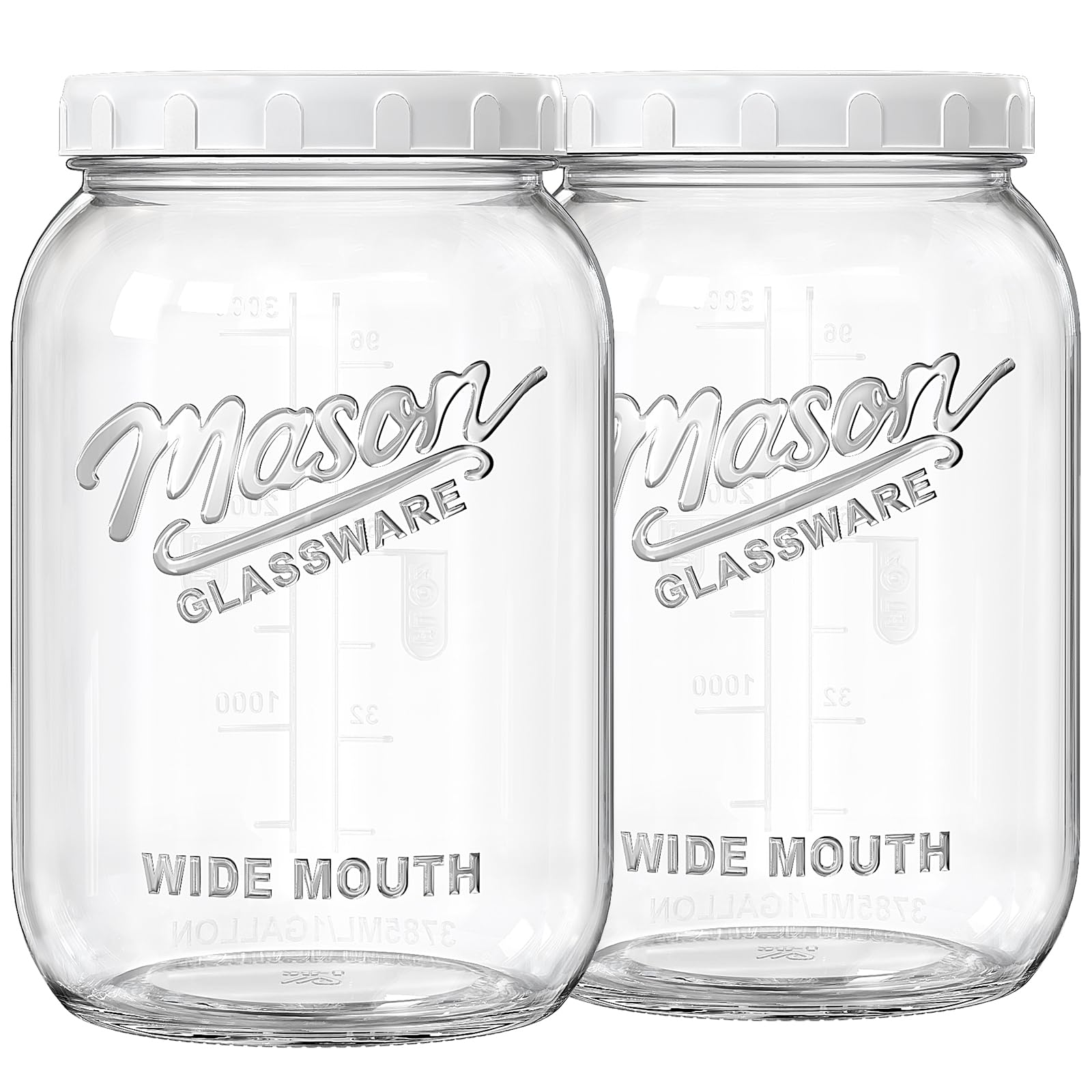 Folinstall 1-gallon wide-mouth jar with airtight lid for easy filling and measuring.