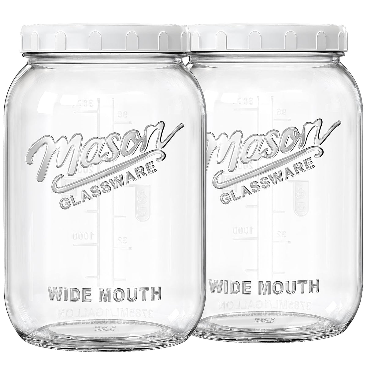 Folinstall 1-gallon wide-mouth jar with airtight lid for easy filling and measuring.