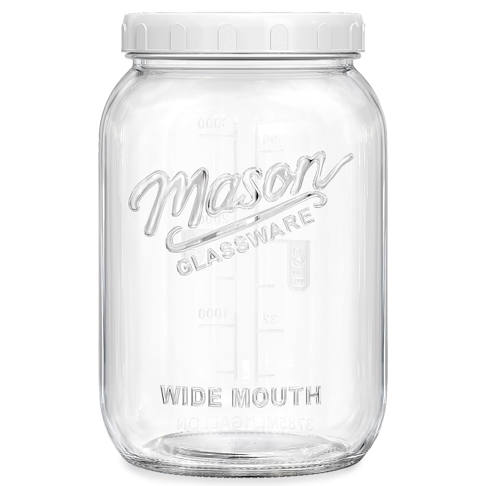 Folinstall 1 gallon glass jar with wide mouth for easy pouring and storage.