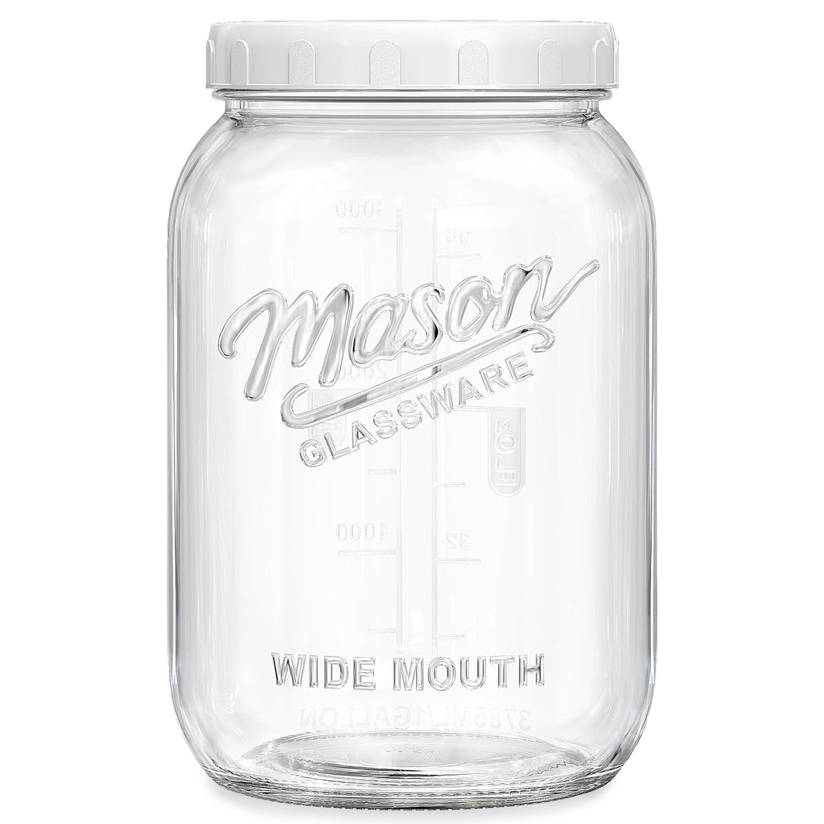 Folinstall 1 gallon glass jar with wide mouth for easy pouring and storage.