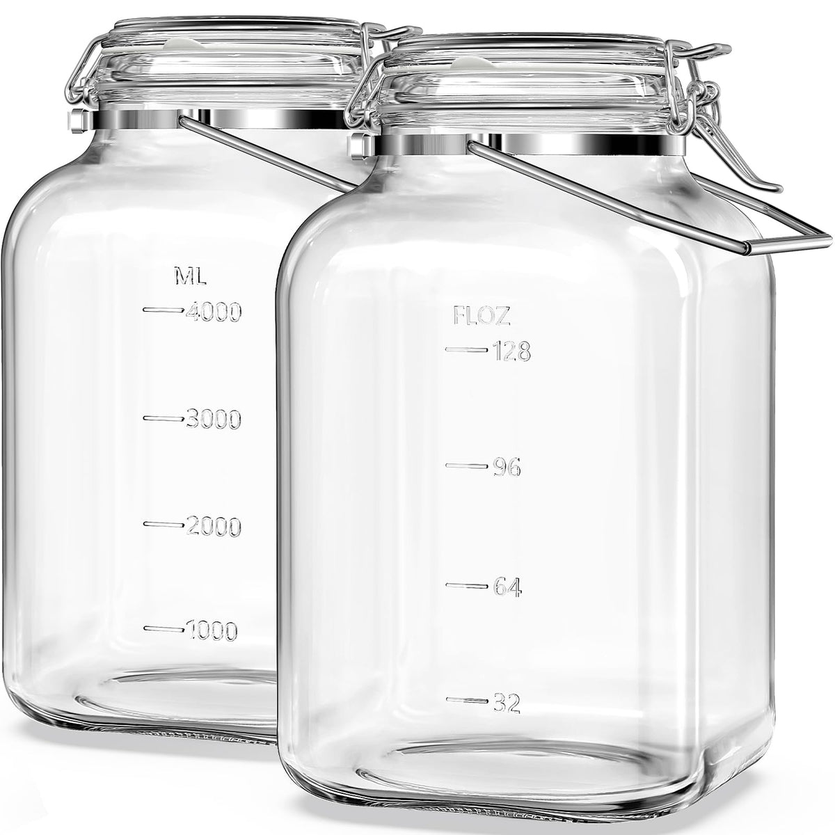 Folinstall 2-pack 1.5 gallon jar with airtight lid preserves freshness.