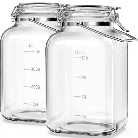 Folinstall 2-pack 1.5 gallon jar with airtight lid preserves freshness.
