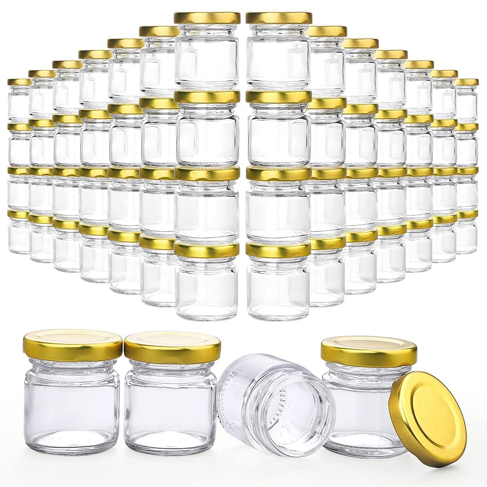 Folinstall 60-pack glass jars with lids shown ready for gifts and crafts.