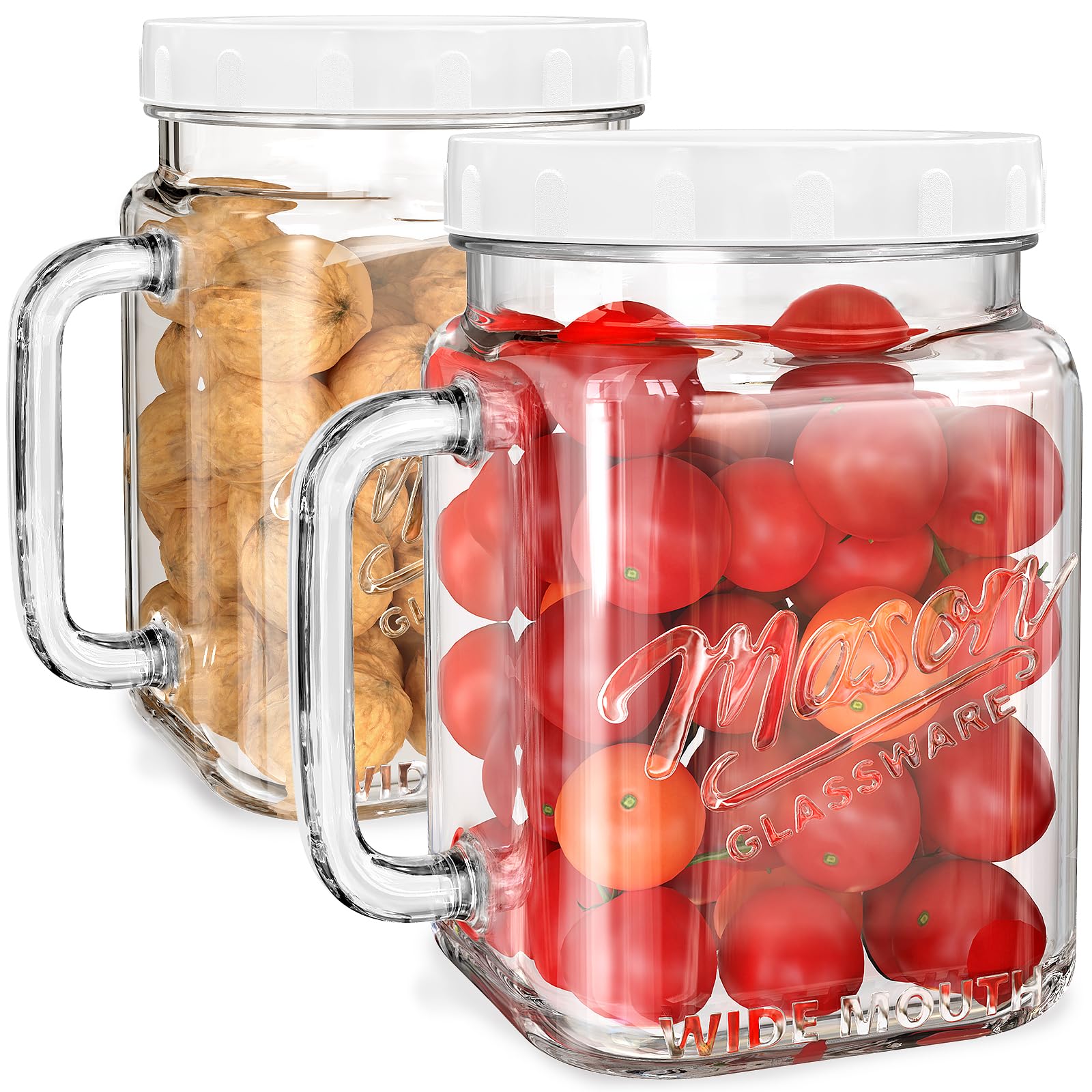 Folinstall 74oz wide-mouth jar with lid for easy access and airtight freshness