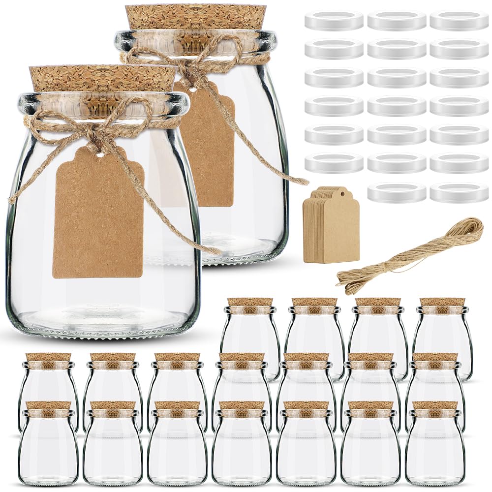 Folinstall 7oz glass jar with cork lid for DIY candles and gifts