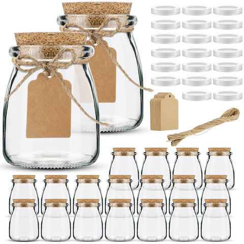 Folinstall 7oz glass jar with cork lid for DIY candles and gifts