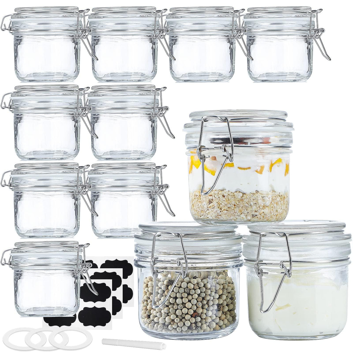 Folinstall 7 oz jar with airtight lid demonstrates pantry storage and organization.