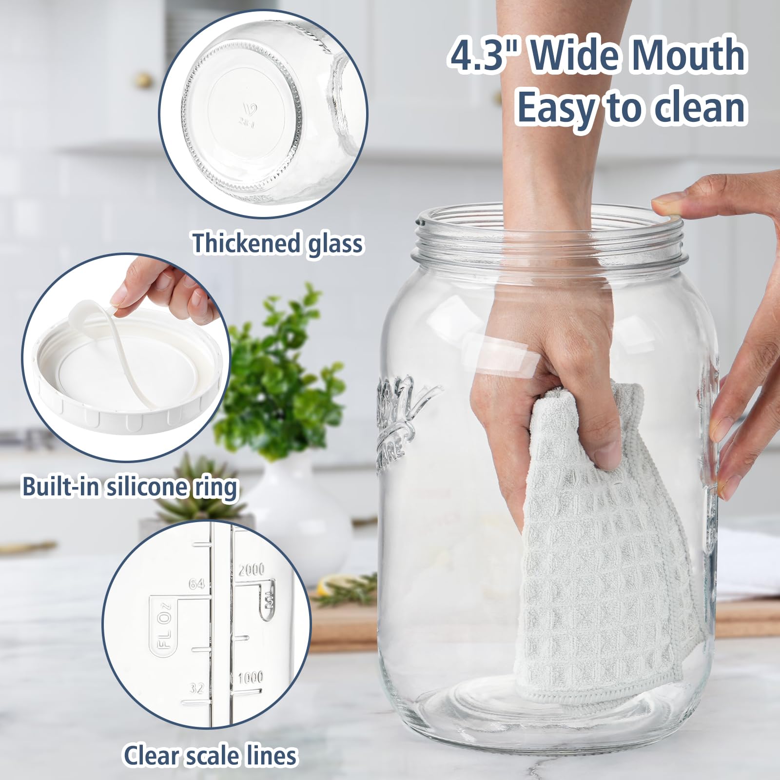 Folinstall airtight-lid silicone-gasket jar preserves freshness and flavor.