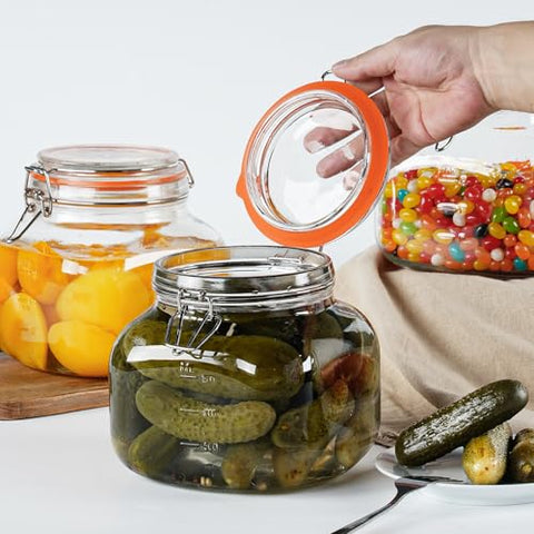 Folinstall clear BPA-free glass jar shows contents clearly for quick checks.