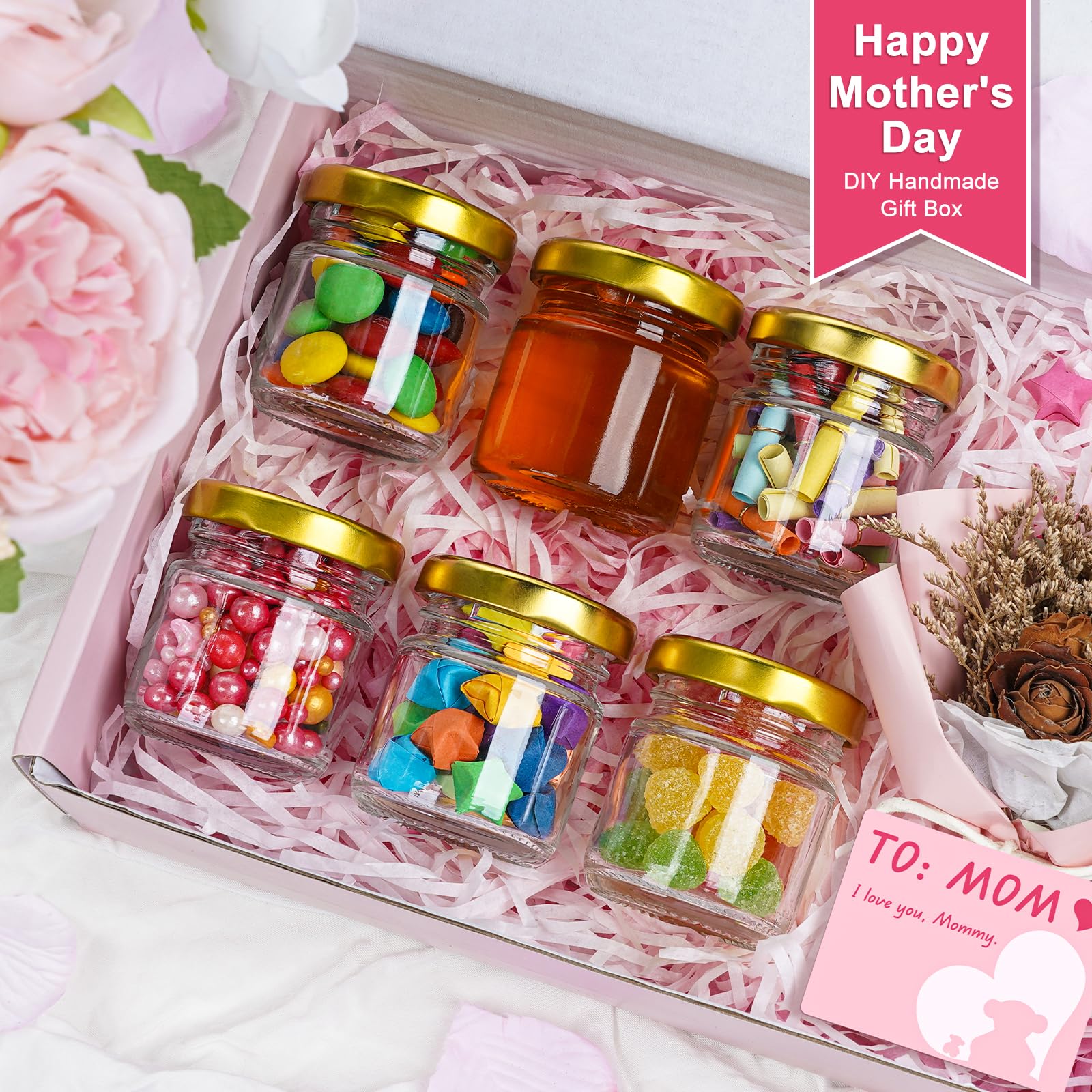 Close-up of Folinstall glass jar with a secure lid for storage.